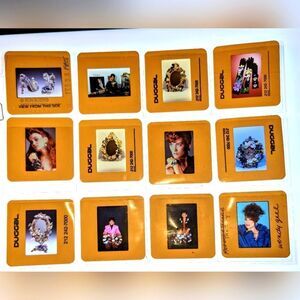 Wendy Gell 35 mm slides. Vogue fashion, mirrors, bling shoes, Marissa Berenson.